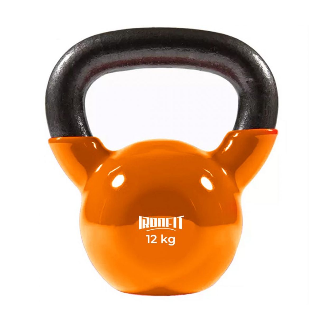 CITYSHOP - Kettlebell Ironfit 12 Kg Naranja Hierro Fundido con Recubrimiento de Vinilo