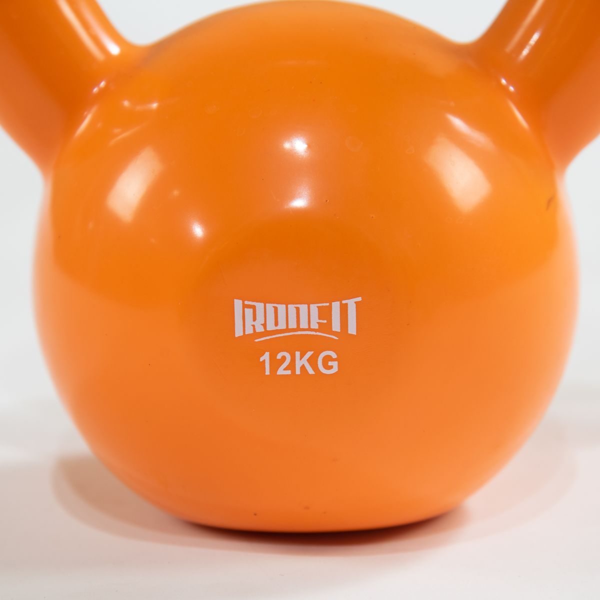 CITYSHOP - Kettlebell Ironfit 12 Kg Naranja Hierro Fundido con Recubrimiento de Vinilo