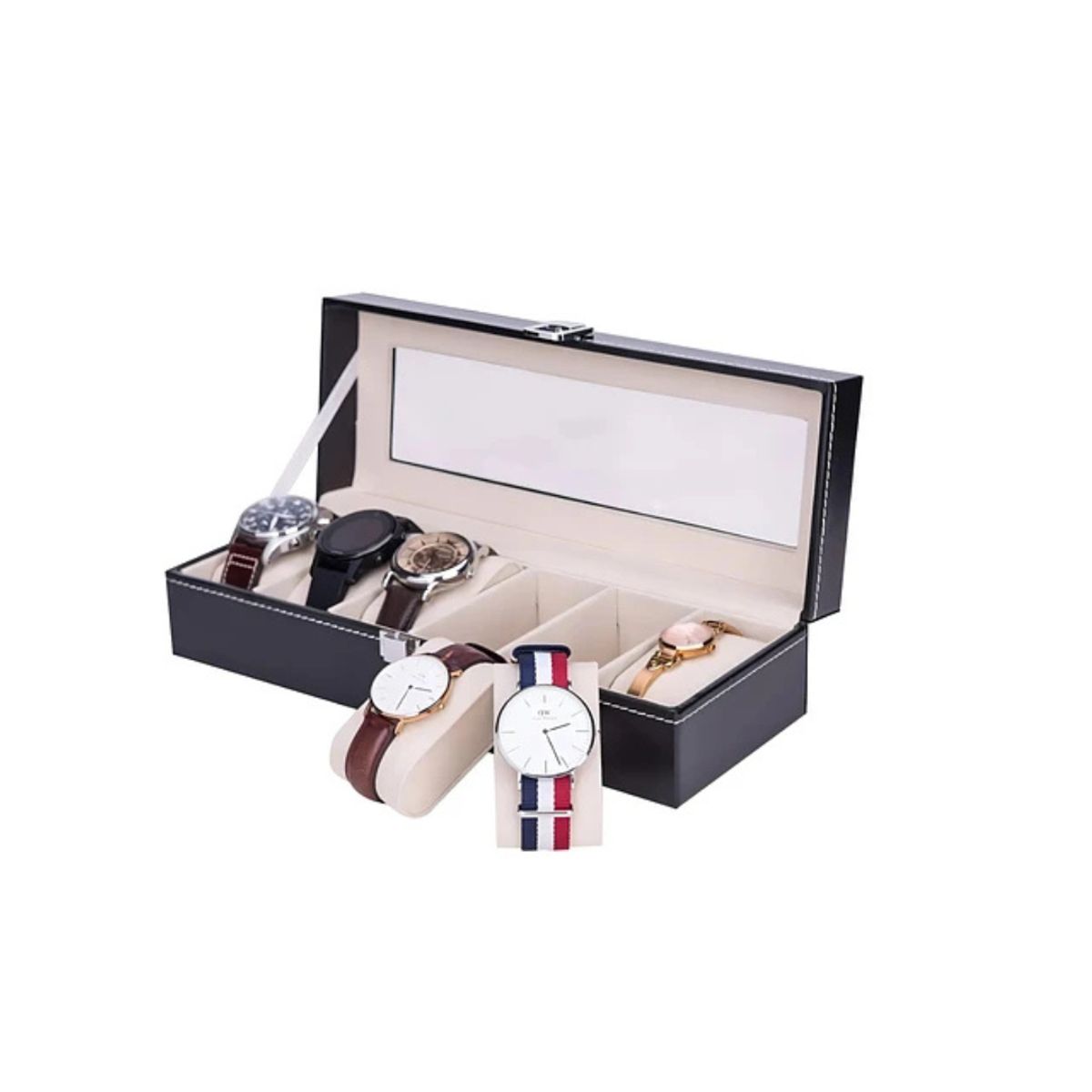 GENERICO - Caja Organizadora Relojes Caja Guardar Reloj Caja 6 Espacios