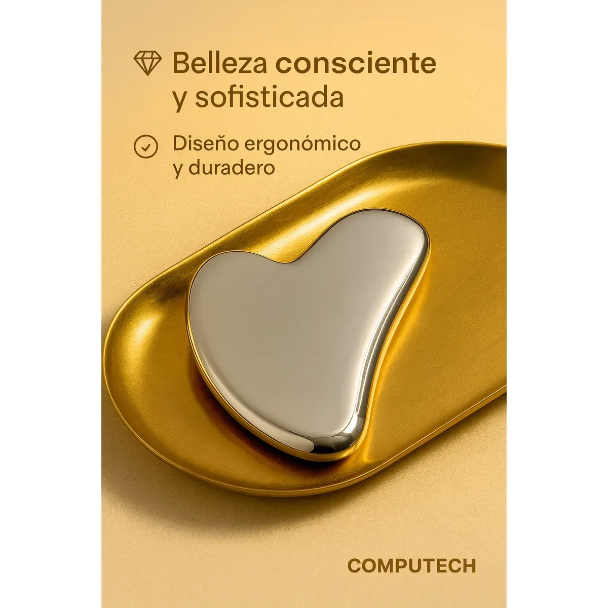 COMPUTECH - Guasha De Acero Inoxidable Masajeador Corporal Linfatico