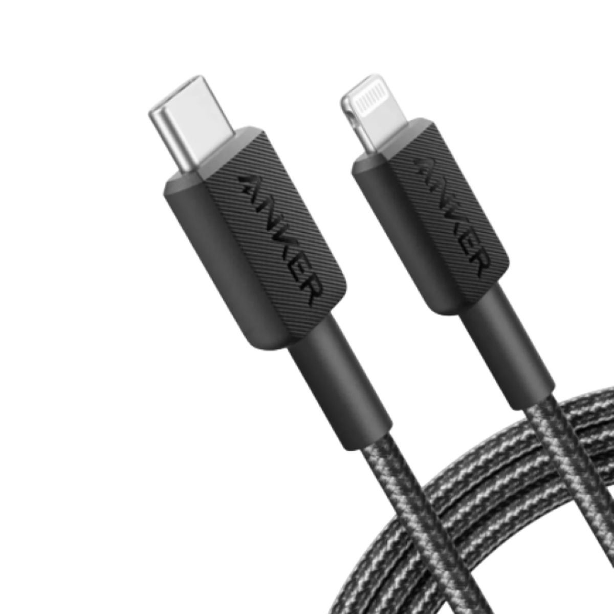 ANKER - Anker 322 A81B6H11 Cable USB-C a Lightning, 1.8 m, MFi, 20W, Nylon Trenzado, Carga Rápida para iPhone y iPad