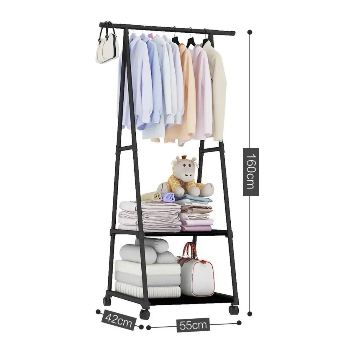 GENERICO - Perchero Closet Estante Organizador Colgador Ropa Color negro