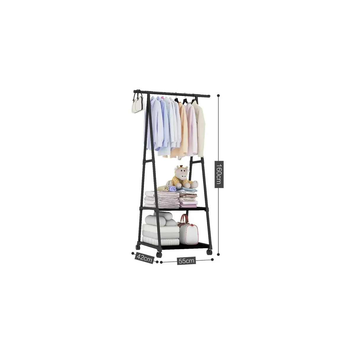 GENERICO - Perchero Closet Estante Organizador Colgador Ropa Color negro