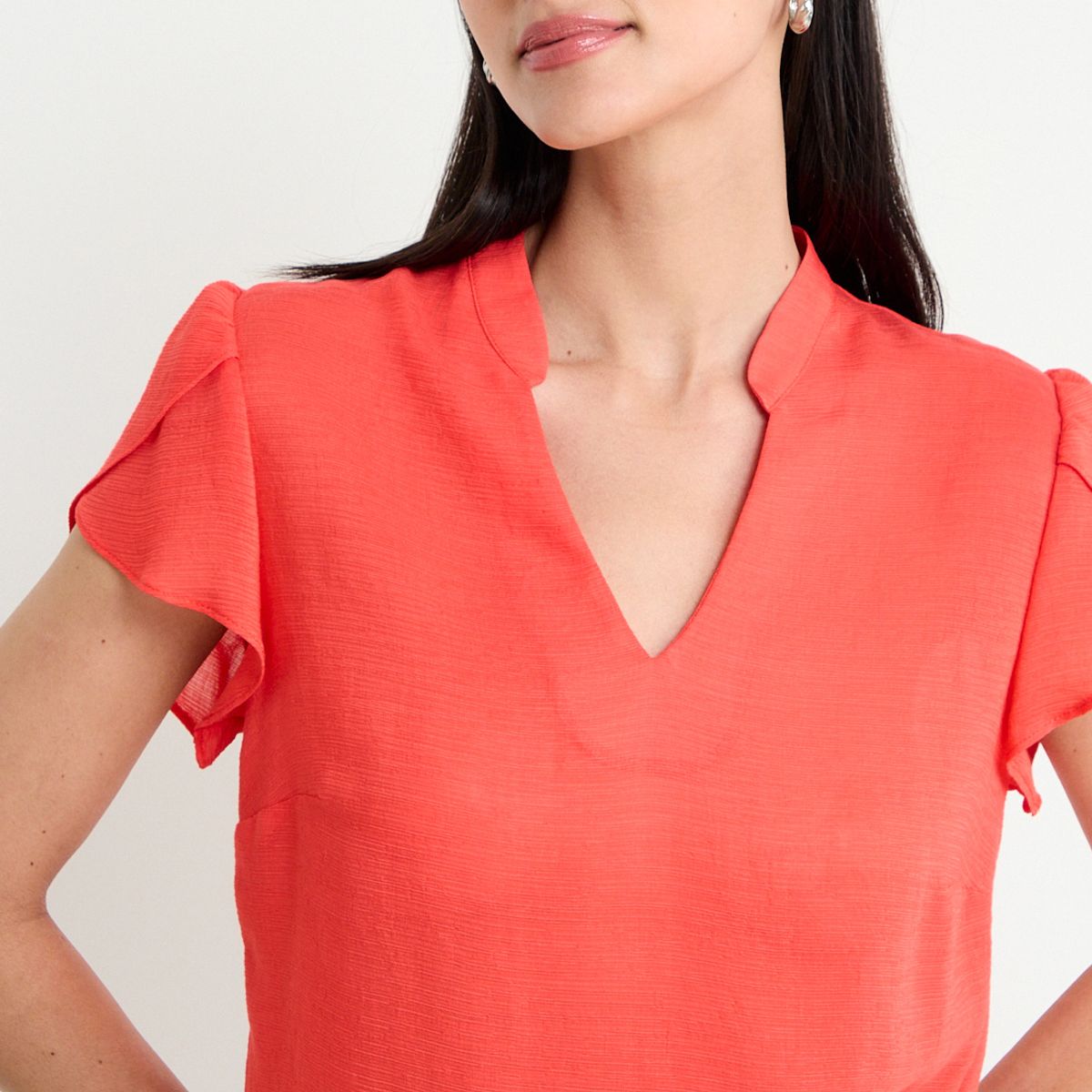ASH - Blusa Manga Tulipan Mujer Rojo Ash