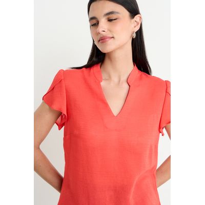 Imagen 2 del producto Blusa Manga Tulipan Mujer Rojo