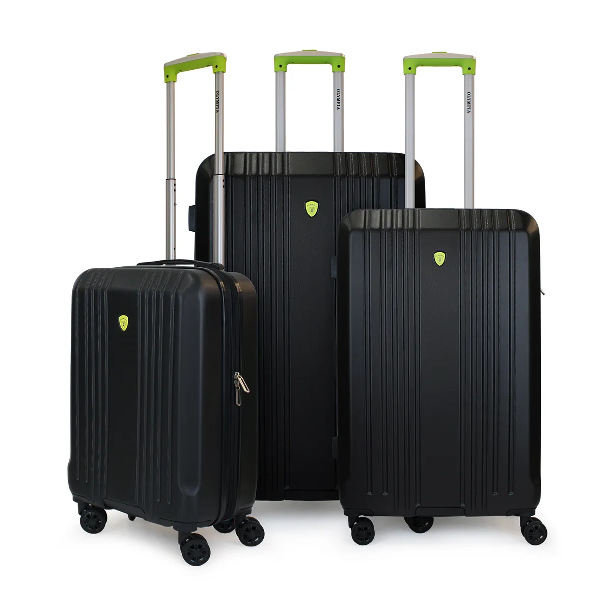 OLYMPIA - Set de 3 maletas S+M+L Olympia negro-verde