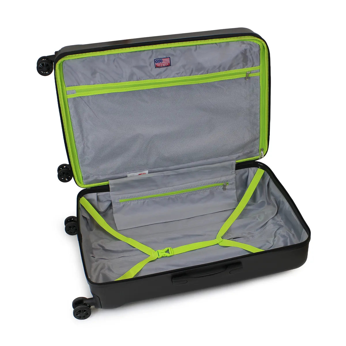OLYMPIA - Set de 3 maletas S+M+L Olympia negro-verde