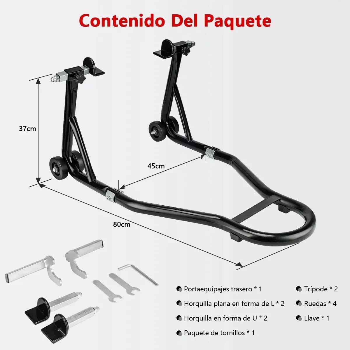 GENERICO - Caballete Elevador Para Alzar Motos Parte Trasera
