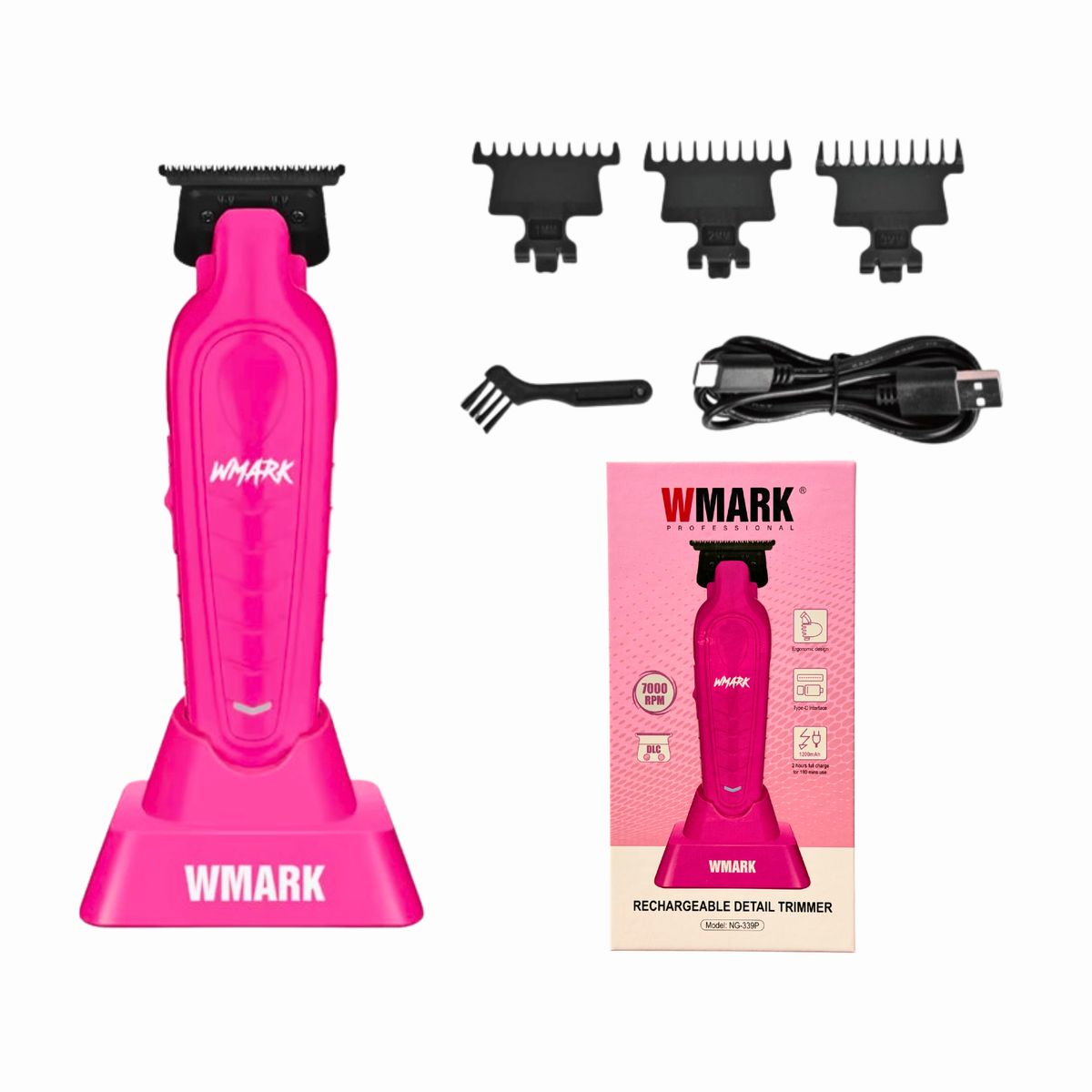 WMARK - Wmark Maquina Patillera Trimmer Rosa Pink Ng339