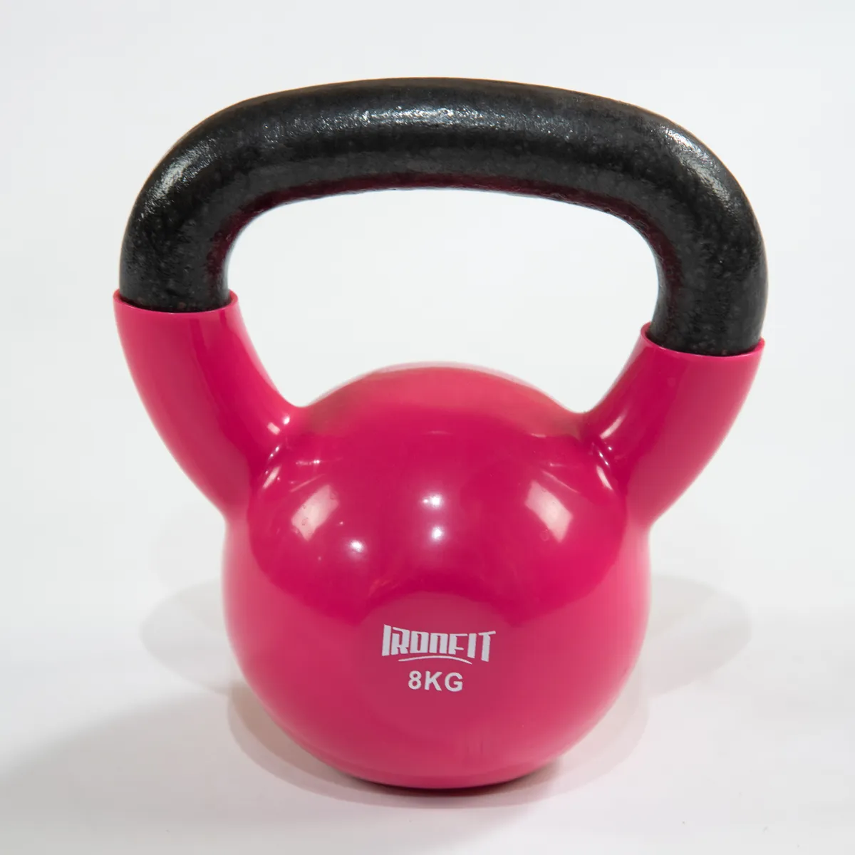 CITYSHOP - Kettlebell Ironfit 8 Kg Rosa Hierro Fundido con Recubrimiento de Vinilo