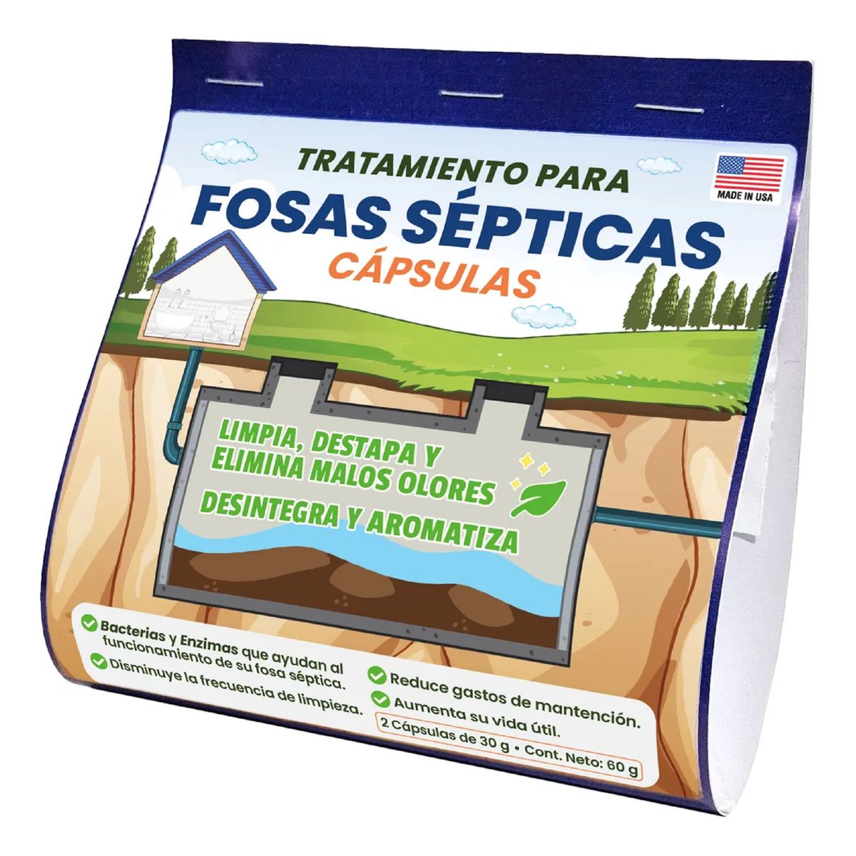 UNIVERSAL - Disgregante Limpiador Pozo fosaséptica Bacterias rinde 5.000 Litros