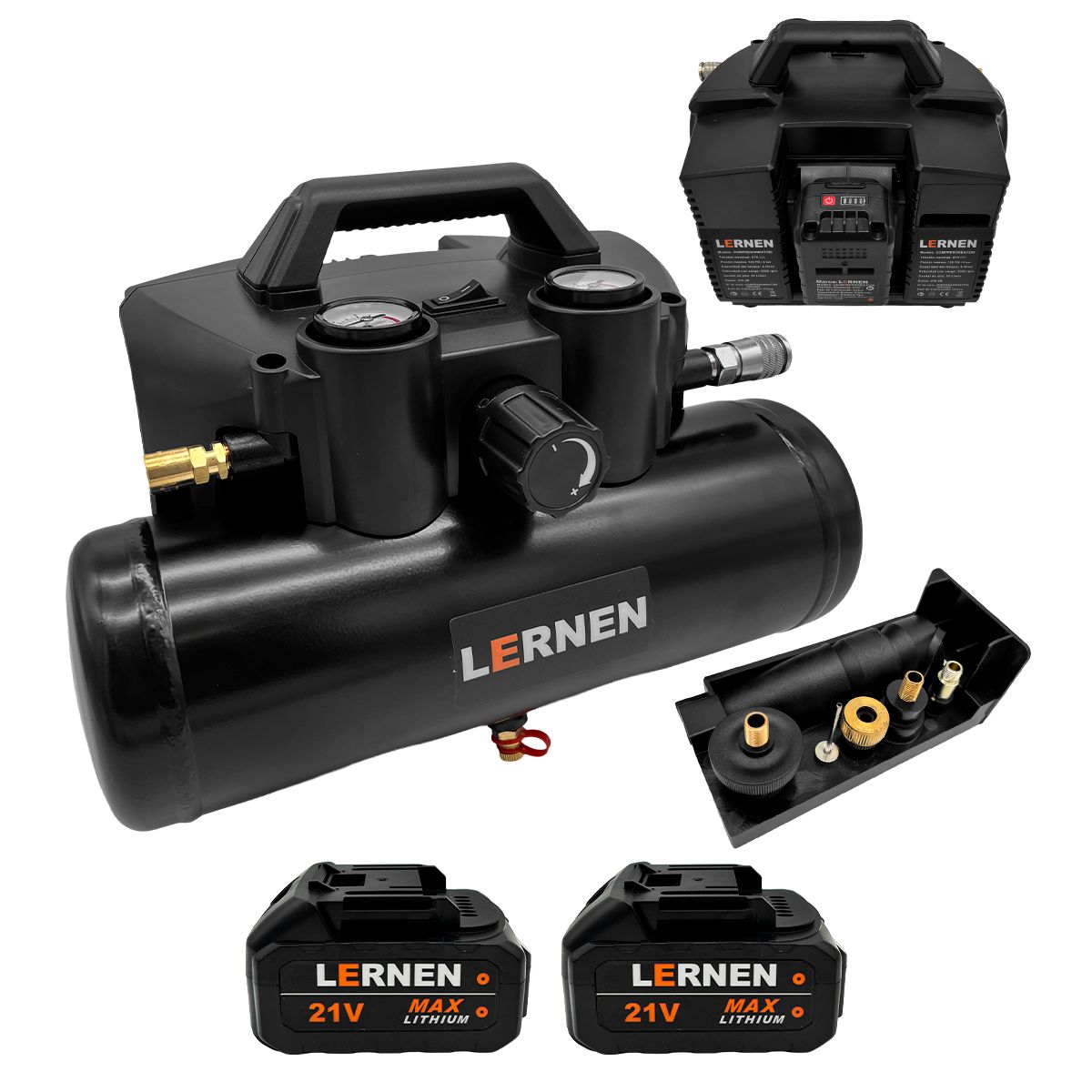 LERNEN - Compresor de Aire Inalámbrico 290 W — 120 PSI / 4 L