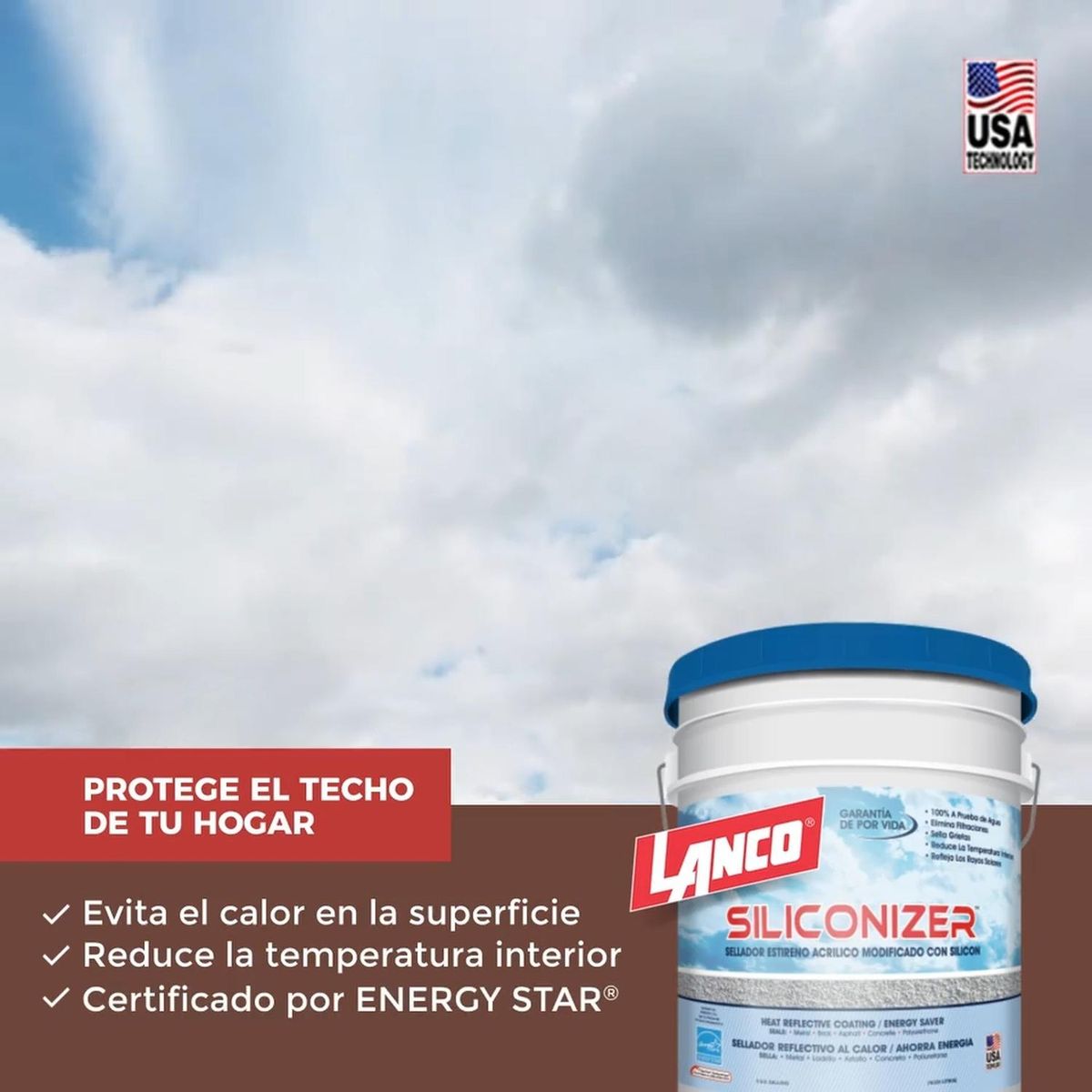 LANCO - Sellador Impermeabilizante Techos Siliconizer Negro TN Lanco