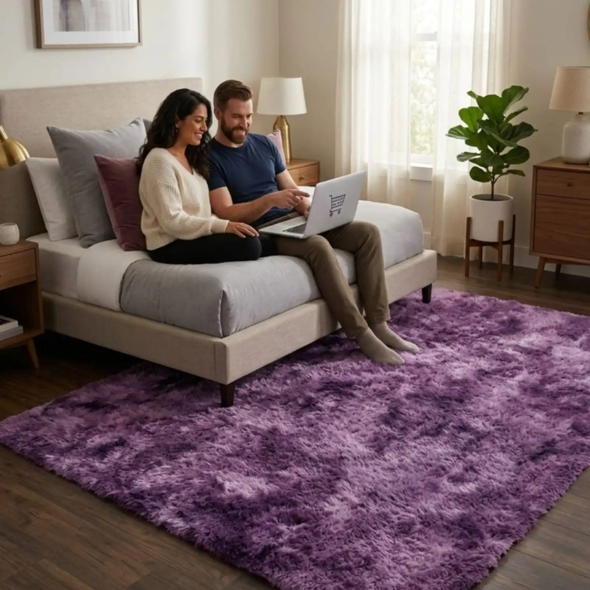 GENERICO - Alfombra Shaggy Peluda Extra Suave VERANO / INVIERNO 180 x 200 cm