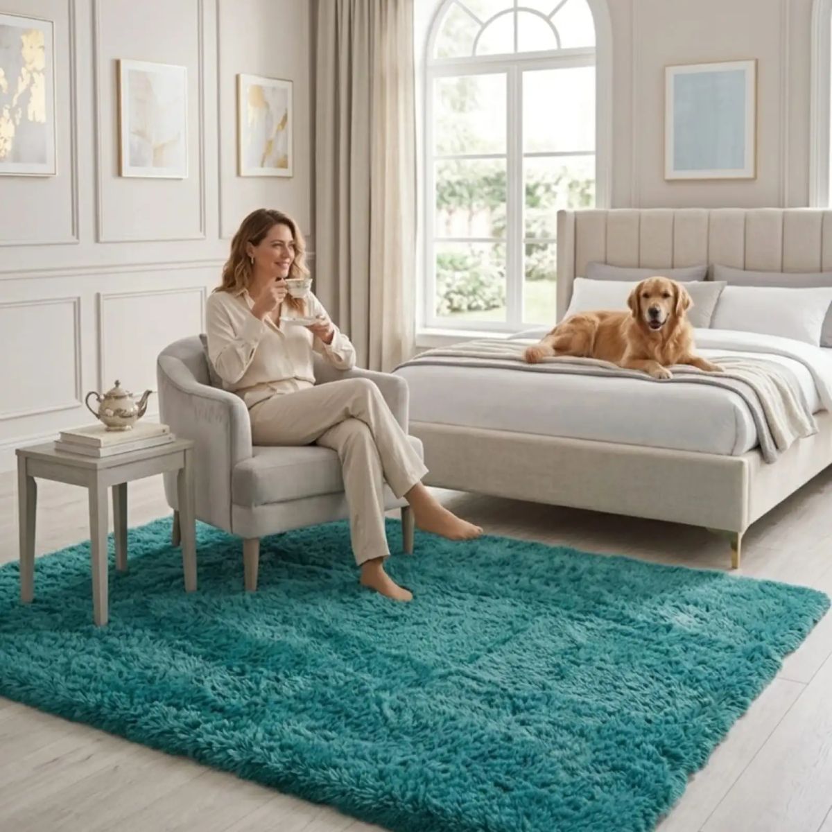 GENERICO - Alfombra Shaggy Peluda Extra Suave VERANO / INVIERNO 240 x 200 cm