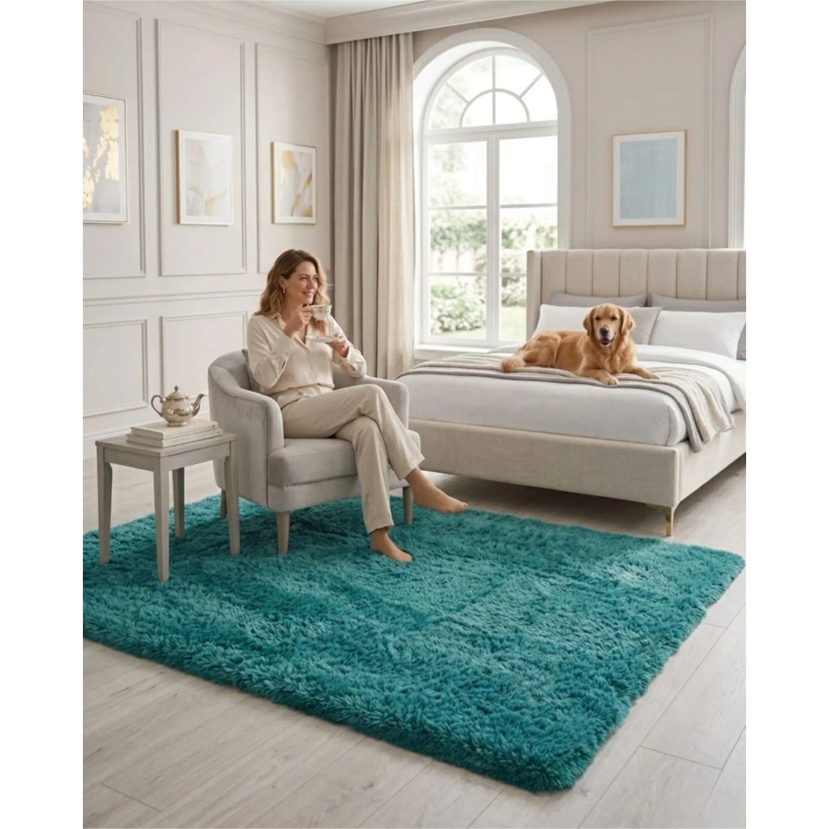 GENERICO - Alfombra Shaggy Peluda Extra Suave VERANO / INVIERNO 240 x 200 cm