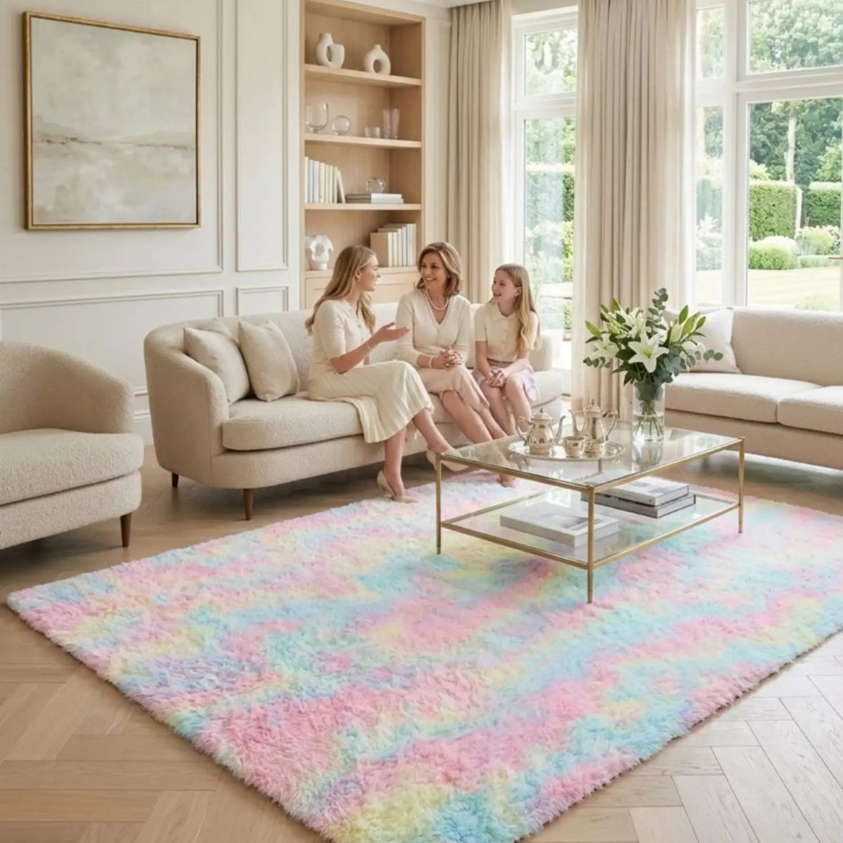 GENERICO - Alfombra Shaggy Peluda Extra Suave VERANO / INVIERNO 240 x 200 cm