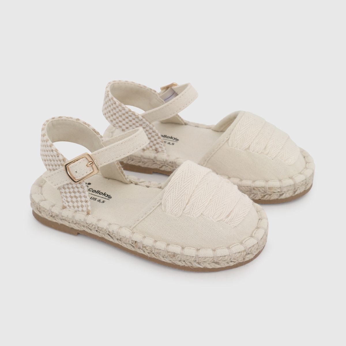 COLLOKY - Alpargata para Niña Nude con Hebilla Caña baja