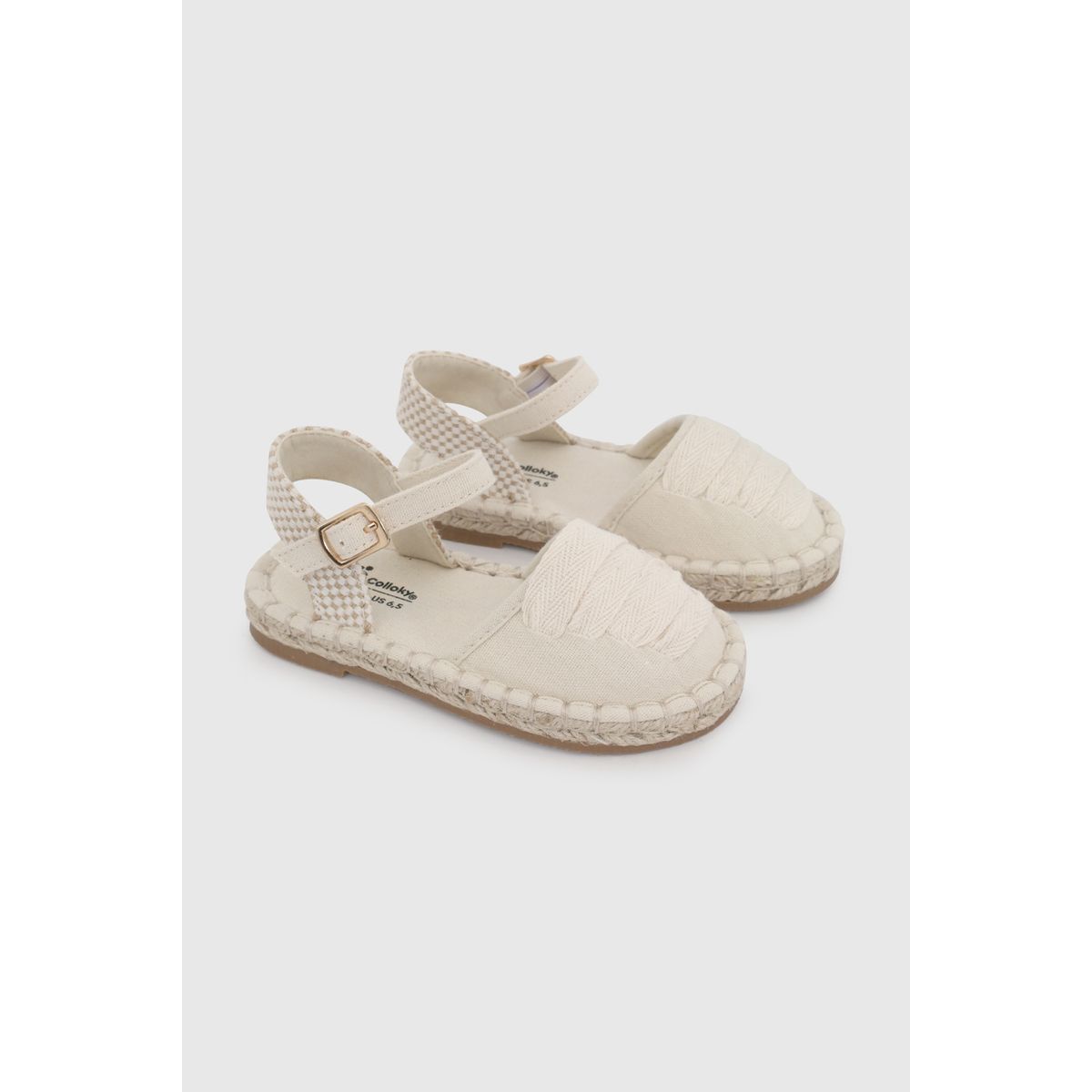 COLLOKY - Alpargata para Niña Nude con Hebilla Caña baja
