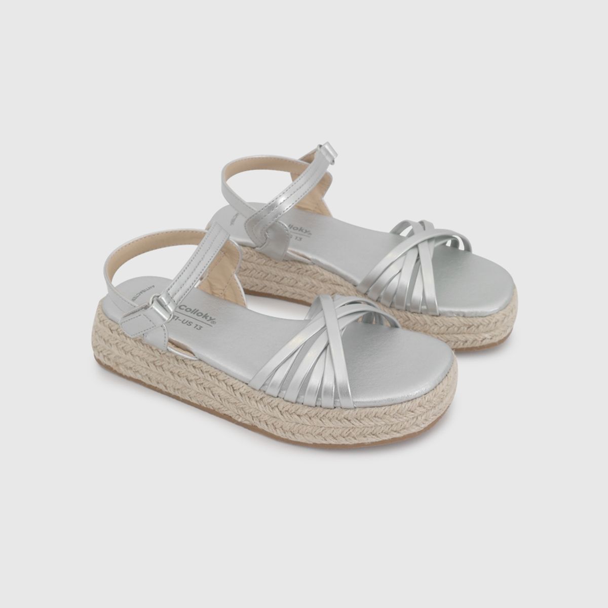 COLLOKY - Sandalia de Niña Negra con Velcro