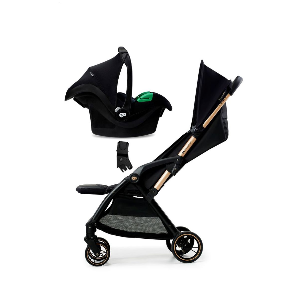 KINDERKRAFT - Travel System Apino 2 en 1 Negro