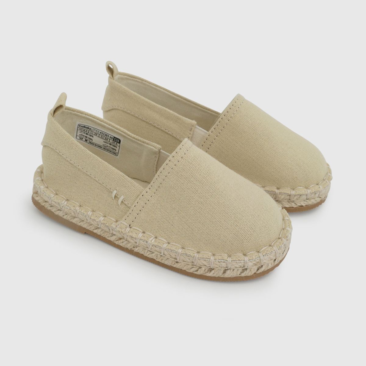 COLLOKY - Alpargata de Niño Beige sin Cierre