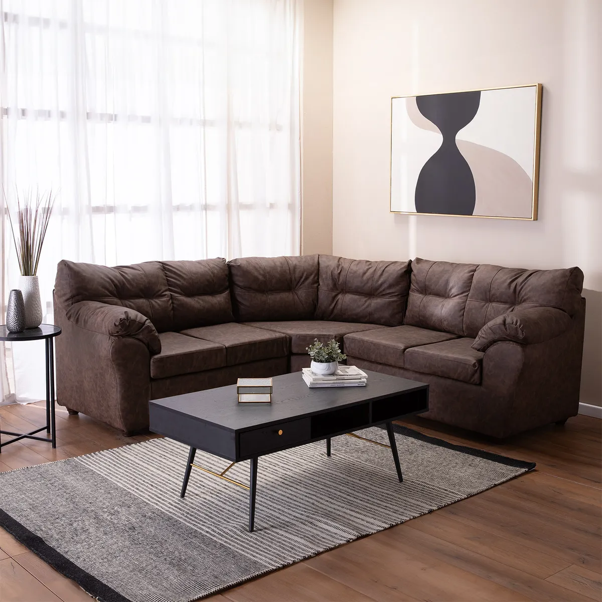 MUEBLES MPR - Seccional Alerce Pu Envejecido 2-1-2