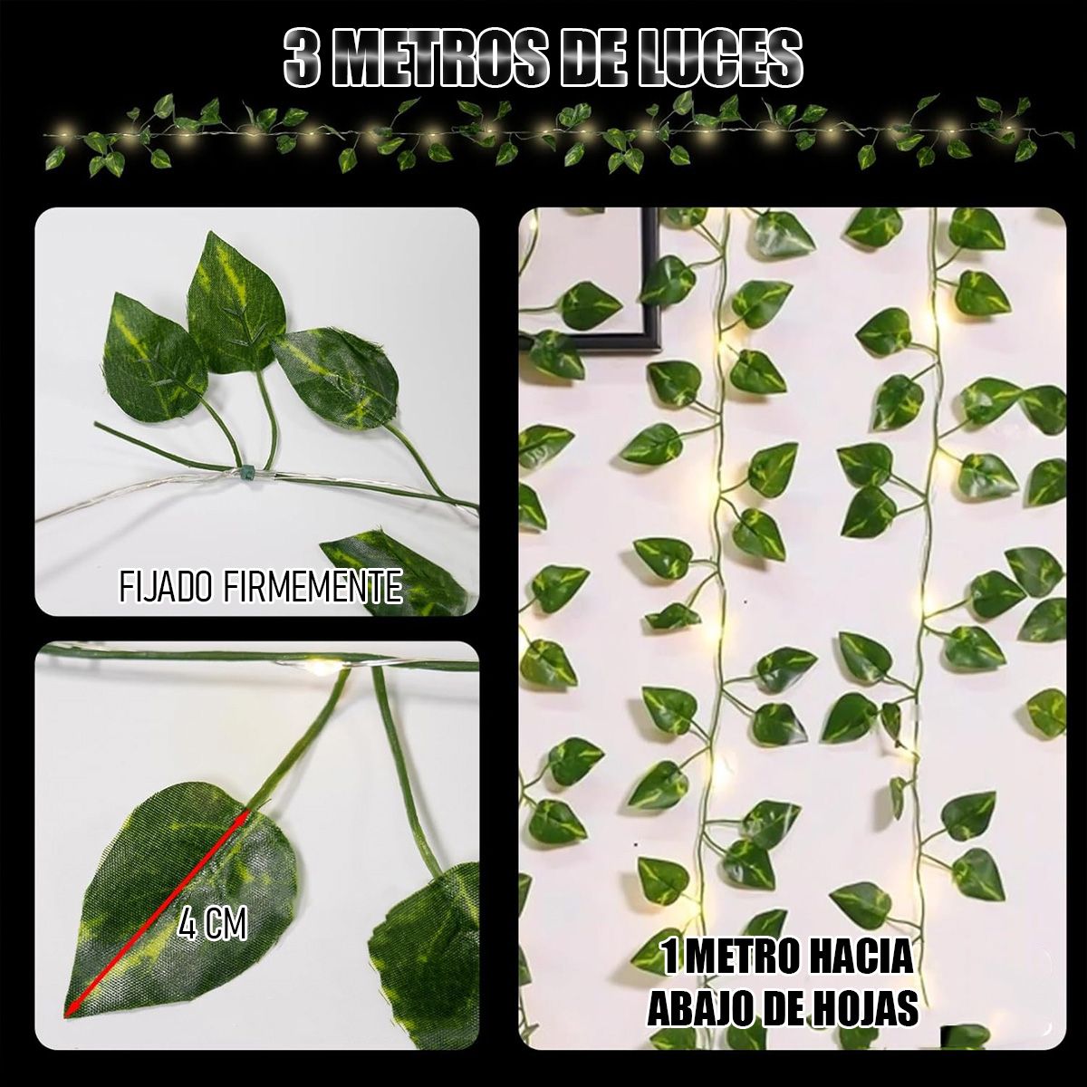ARCA SHOPPING - Luces Navidad Solar Guirnalda Luces Solares Luces De Hojas