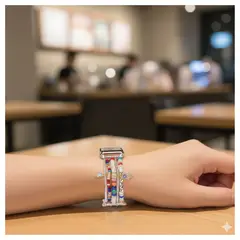 GENERICO - Correa Tipo Pulsera de Cuentas para Apple Watch 4244 mm Diseño Bohemio Multicolor