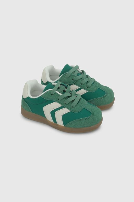 Zapatilla Unisex Verde con Cordón elástico y Velcro