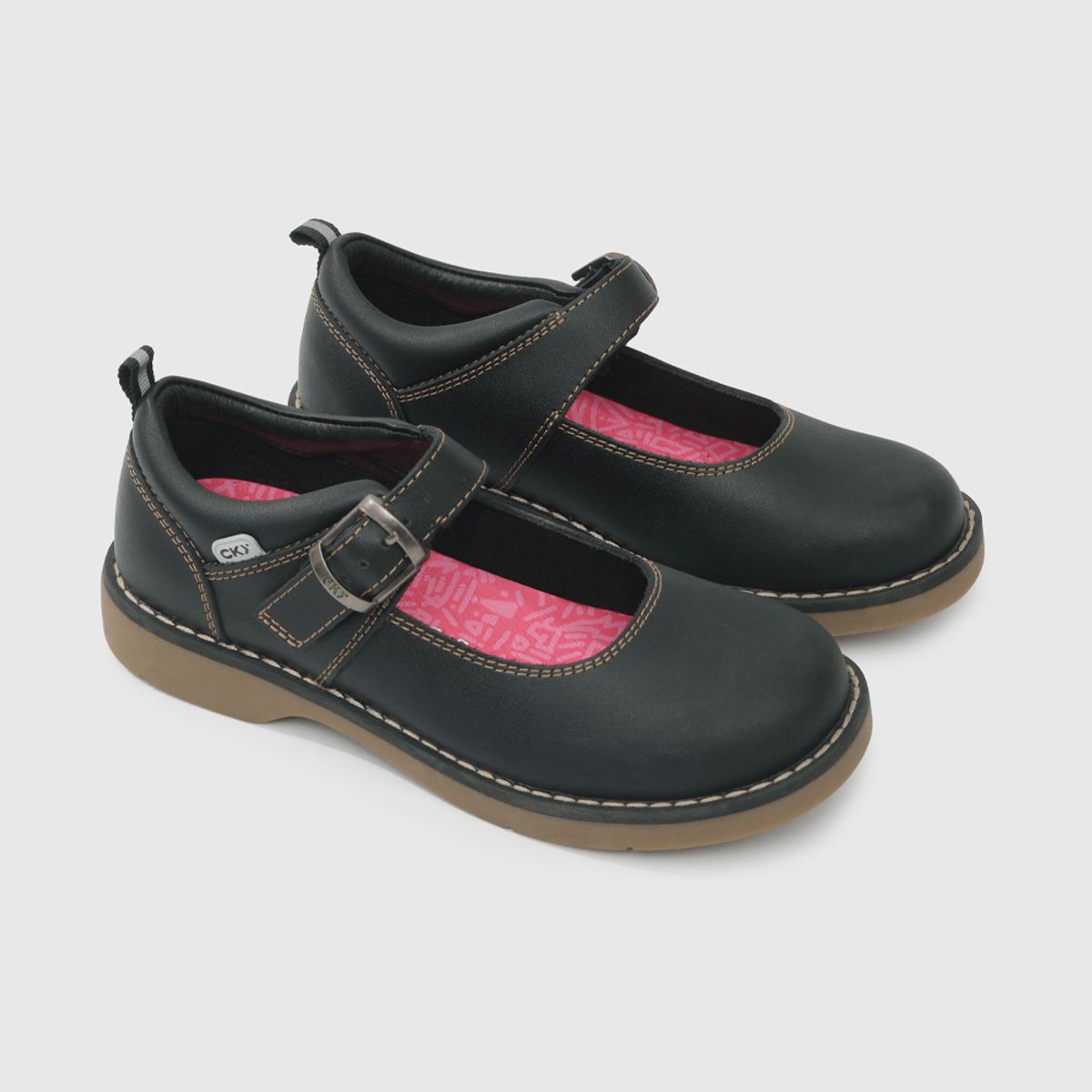 COLLOKY - Zapatilla Escolar Reina Negra Resistente.