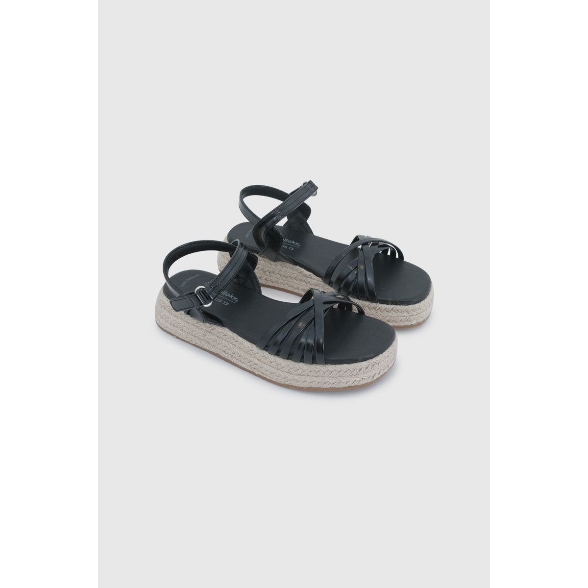 COLLOKY - Sandalia de Niña Negra con Velcro