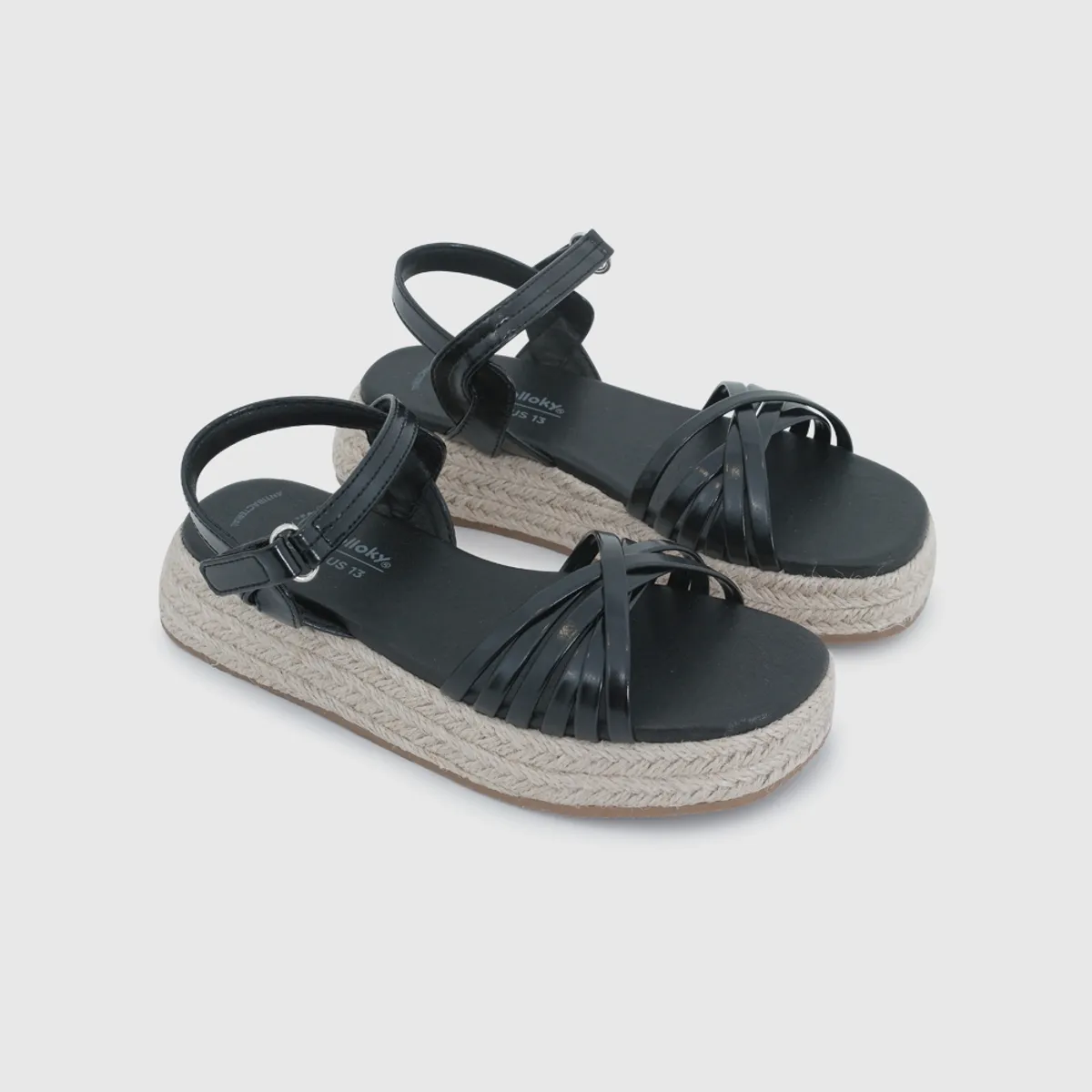COLLOKY - Sandalia de Niña Negra con Velcro