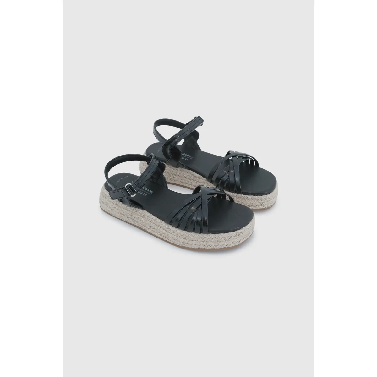 COLLOKY - Sandalia de Niña Negra con Velcro
