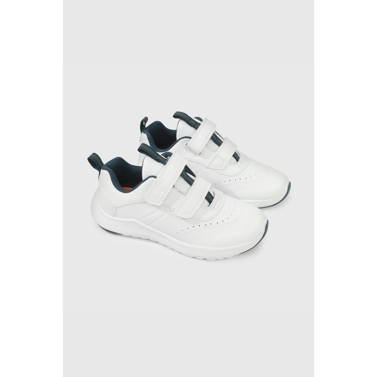 COLLOKY - Zapatillas Colloky Escolar Blanca doble Velcro y Detalles Azules Niño