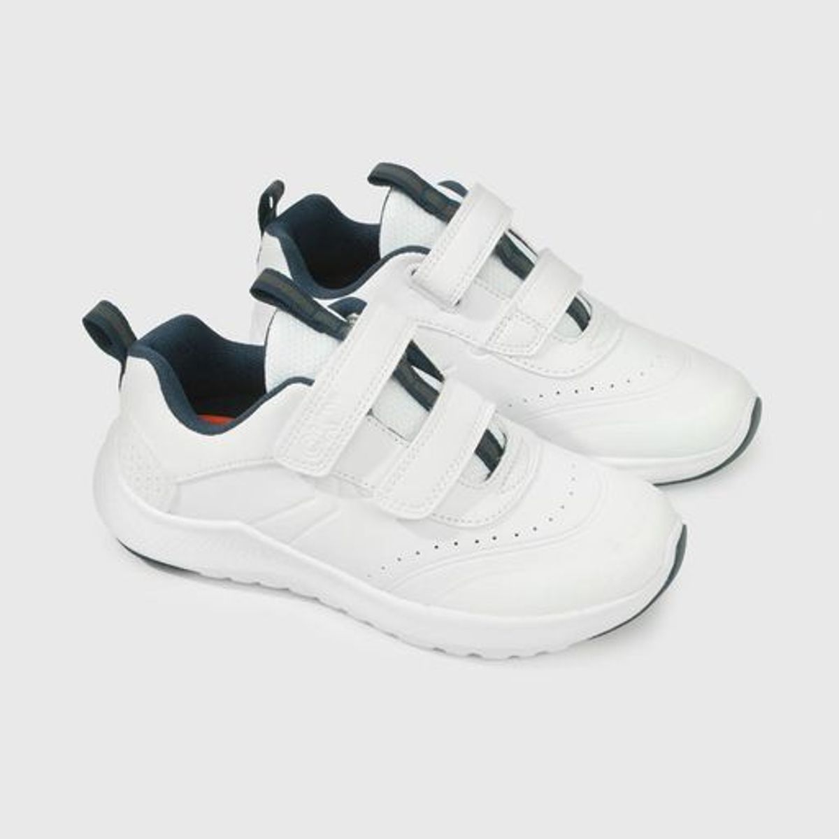 COLLOKY - Zapatillas Colloky Escolar Blanca doble Velcro y Detalles Azules Niño