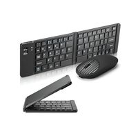 Set Teclado Portátil Bluetooth Plegable Y Mouse Inalámbrico NEGRO