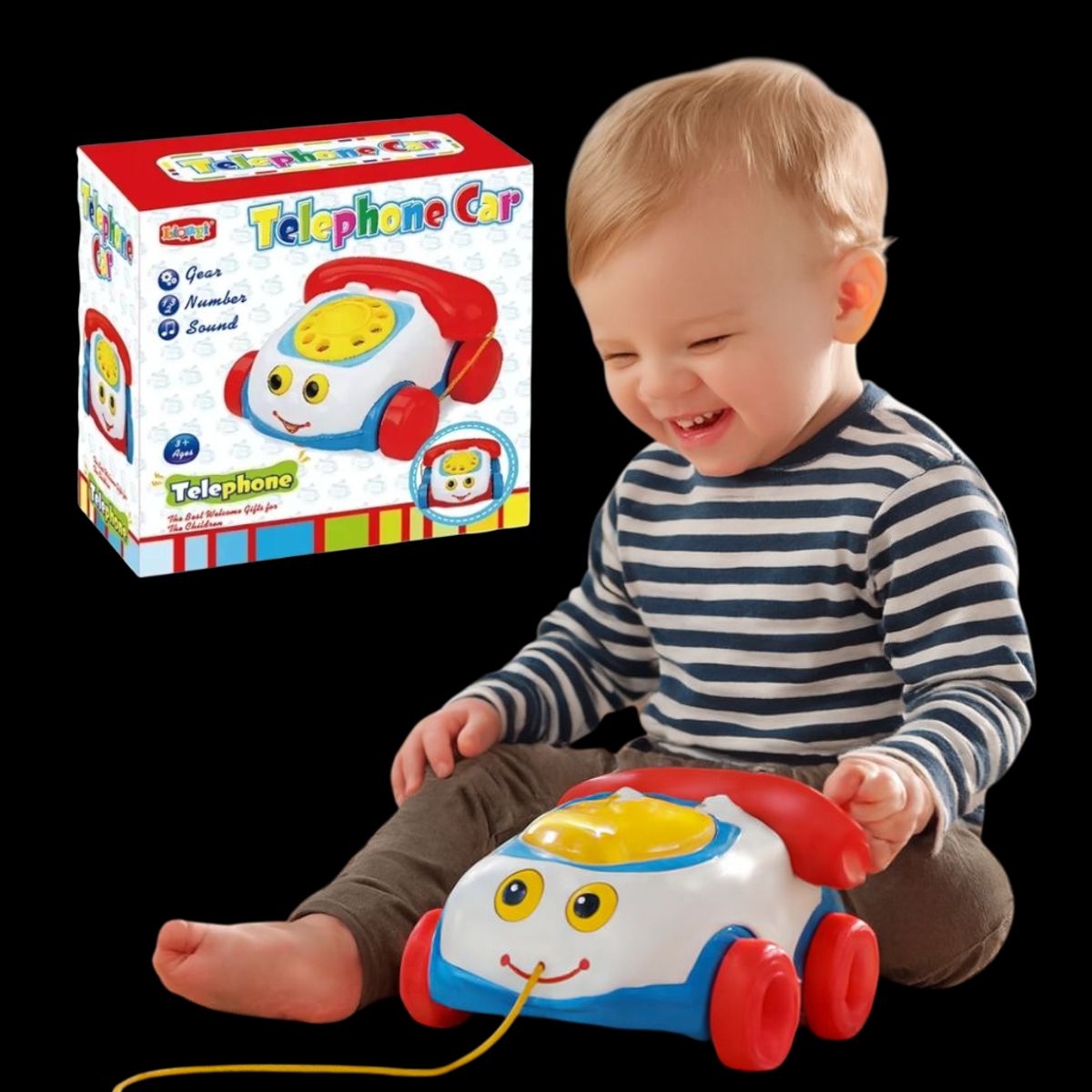 GENERICO - Teléfono Vintage De Arrastre Sonoro Para Niños