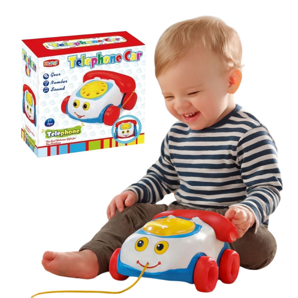 GENERICO - Teléfono Vintage De Arrastre Sonoro Para Niños