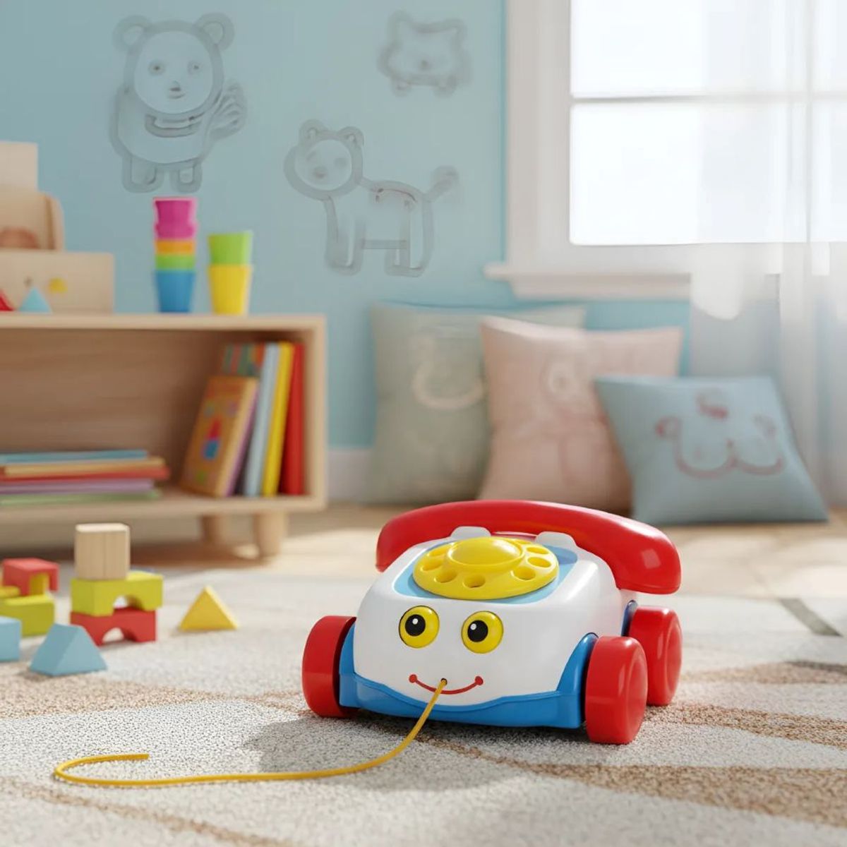 GENERICO - Teléfono Vintage De Arrastre Sonoro Para Niños