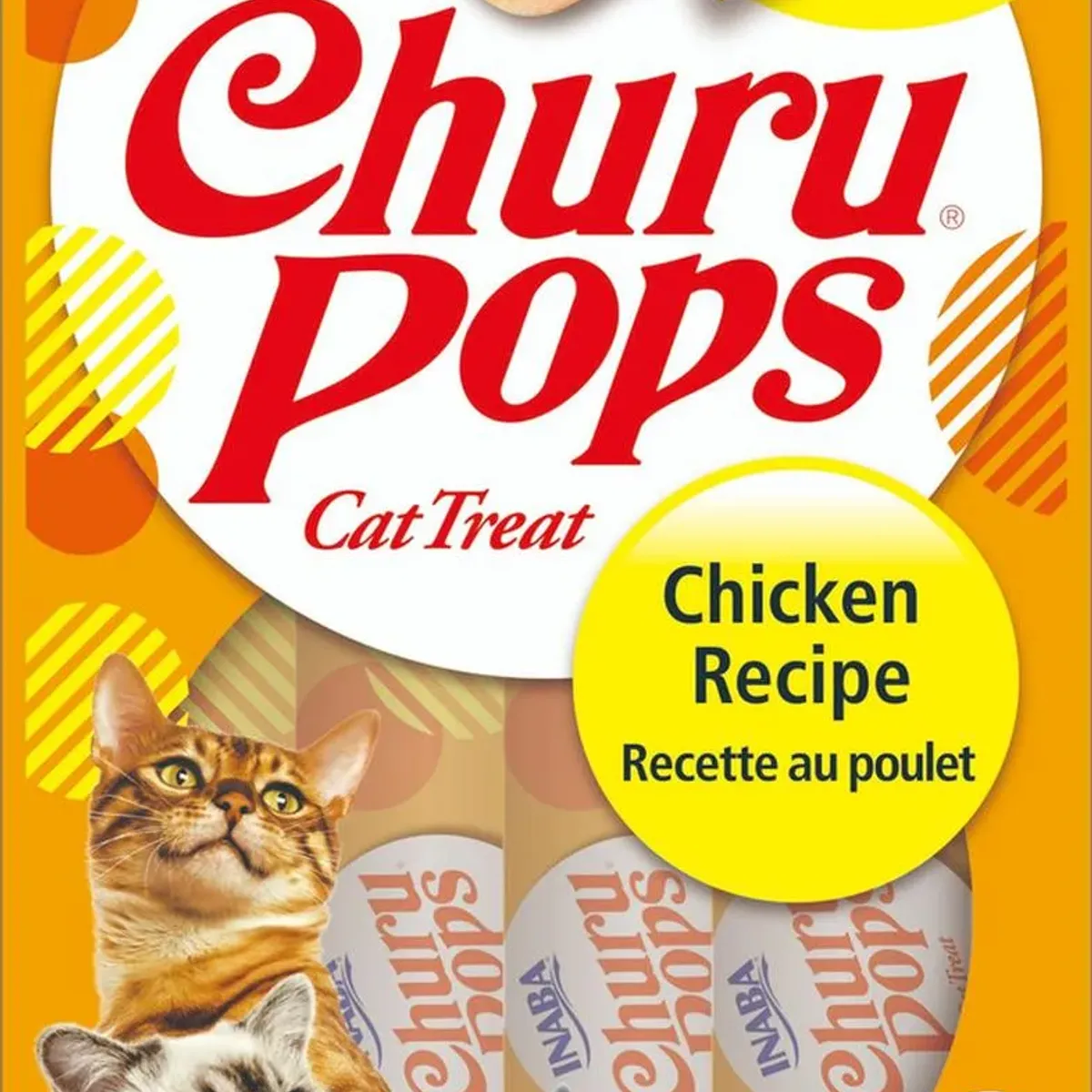 INABA - Snack Para Mascotas Gatos Churu Pops Pollo 12 Tubos Inaba