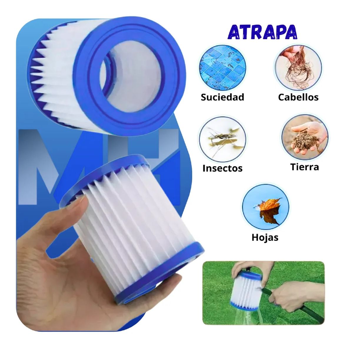 BESTWAY - Pack X6 Cartuchos Filtro Bestway Tipo Ii 2 Agua Cristalina