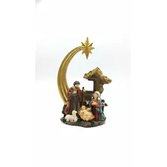 SANTINI - Figura Decorativa - Sagrada Familia y Estrella de Belen