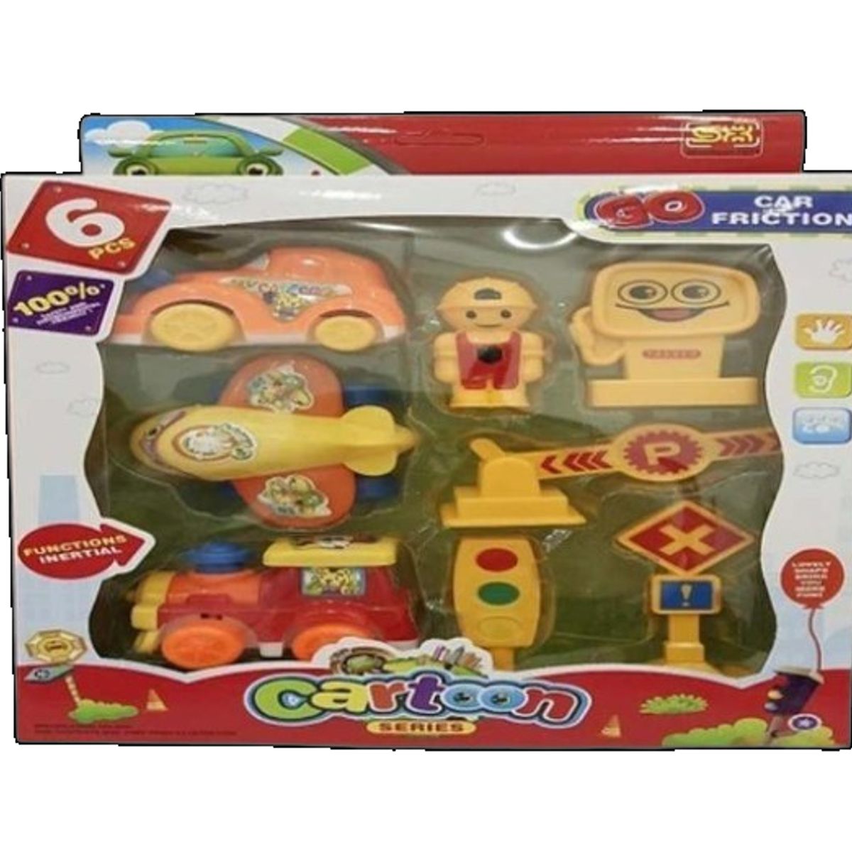 GENERICO - Set juguete carro con señales de trafico para niños