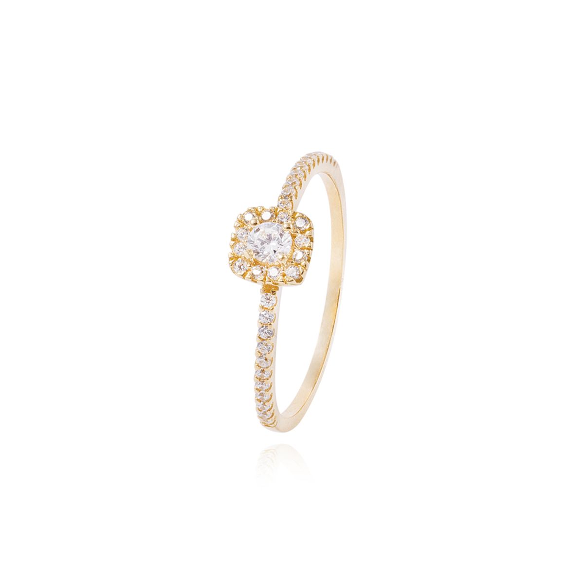 JB JOYAS BARON - Anillo Oro Amarillo 18kt Circonita Central 3MM