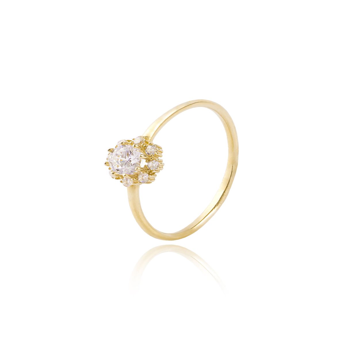 JB JOYAS BARON - Anillo Oro Amarillo 18kt Rosera Circonita