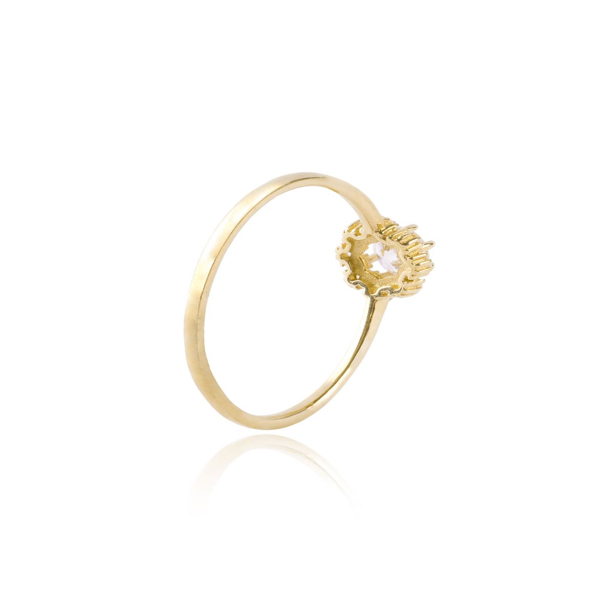 JB JOYAS BARON - Anillo Oro Amarillo 18kt Rosera Circonita