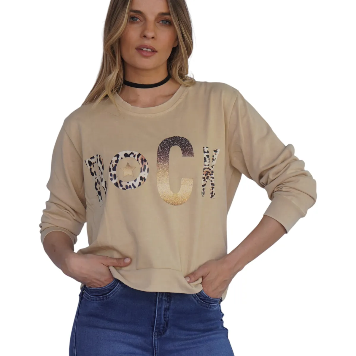 DIVINO JEANS - Polerón Nora III Beige Divino Jeans