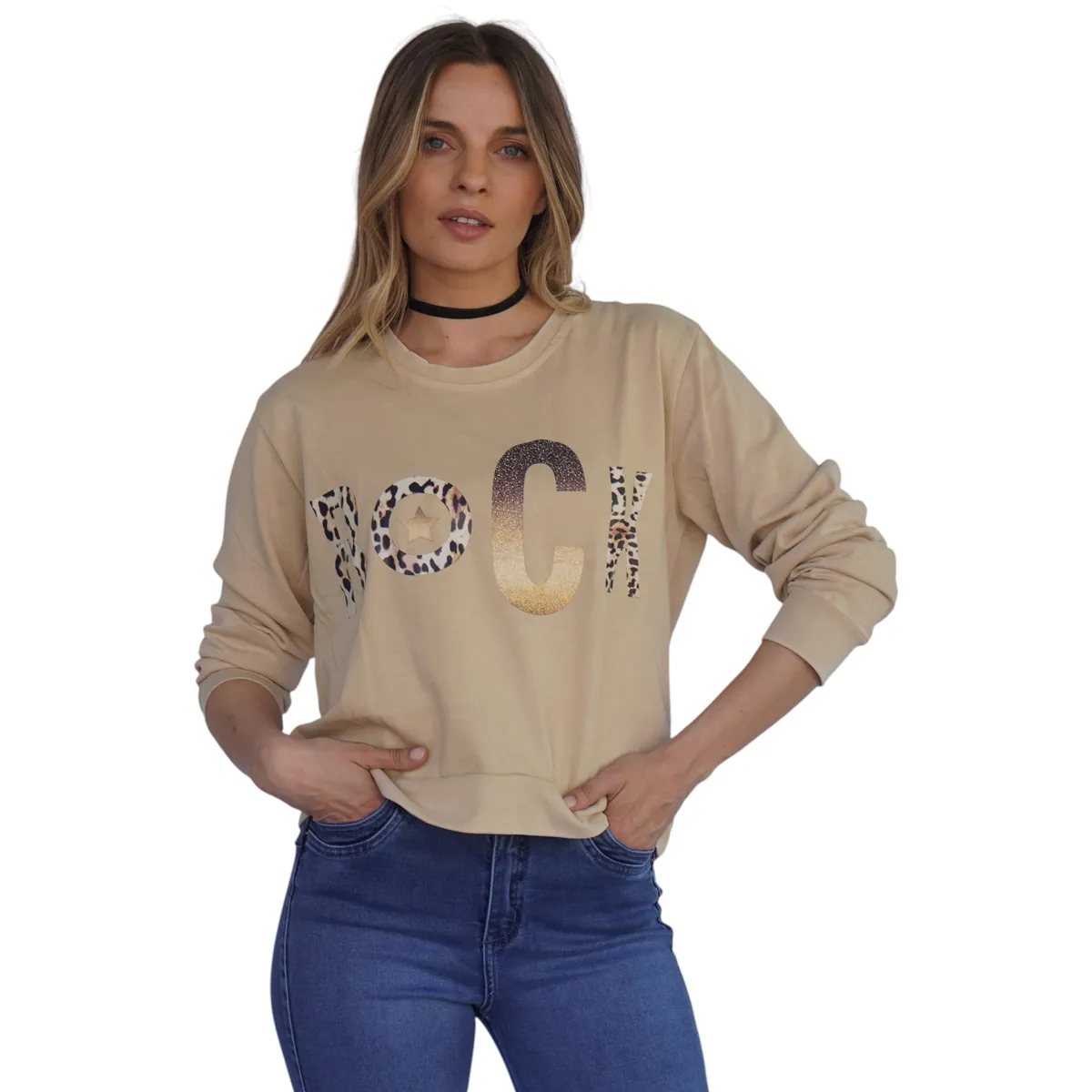 DIVINO JEANS - Polerón Nora III Beige Divino Jeans