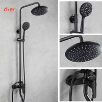 Columna de Ducha con Monomando Negra 3 funciones